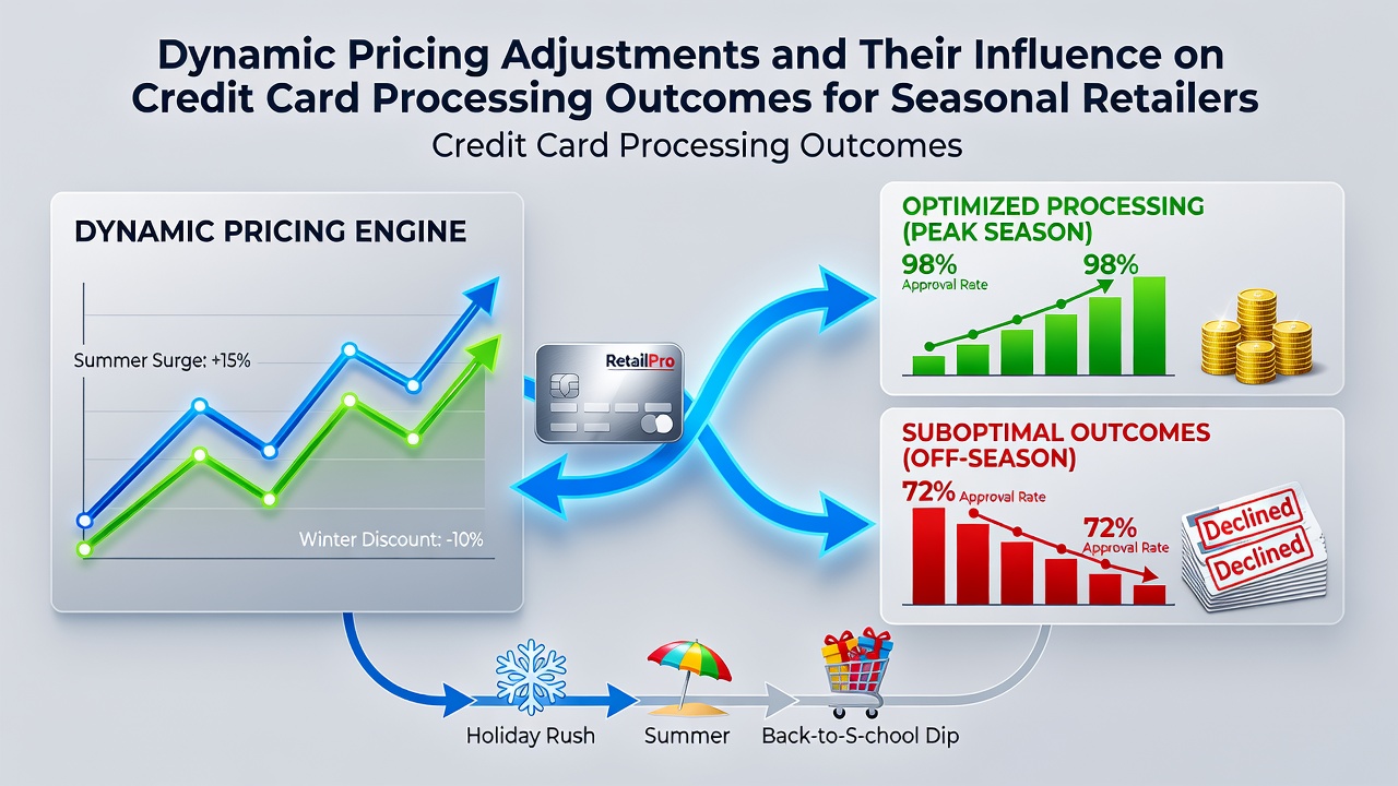 Seasonal retailer dashboard displaying real-time price adjustments during peak demand periods