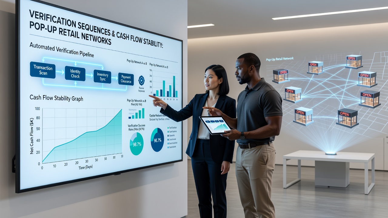 Pop-up retail team reviewing matched ledgers from seasonal transaction data